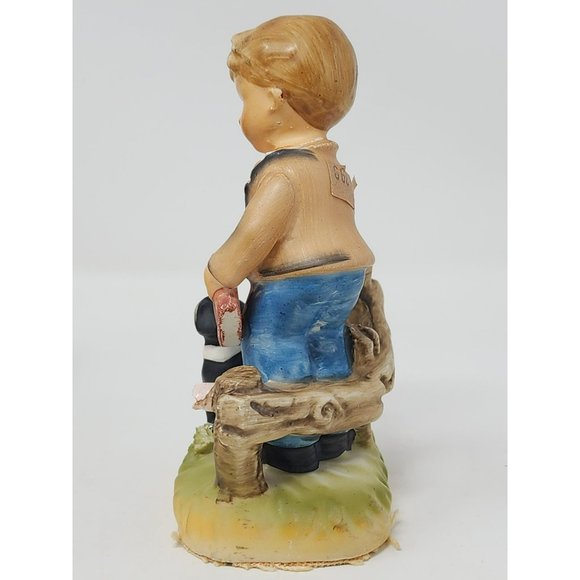 Vintage Hand Painted Made In Japan Porcelain School Boy Scotty‎ Dog Figurine - Picture 2 of 9